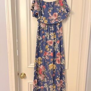 Pink blush maternity maxi dress